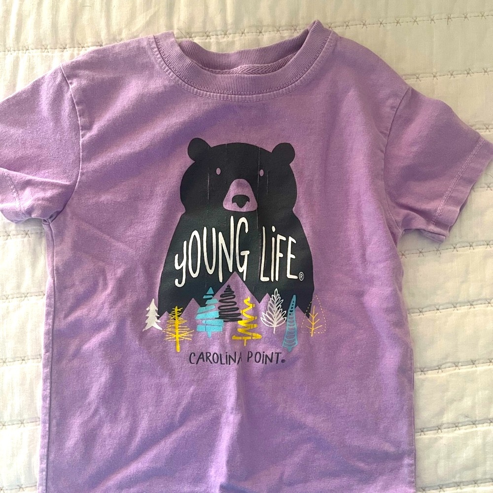 Kids Purple Bear Graphic Tee
